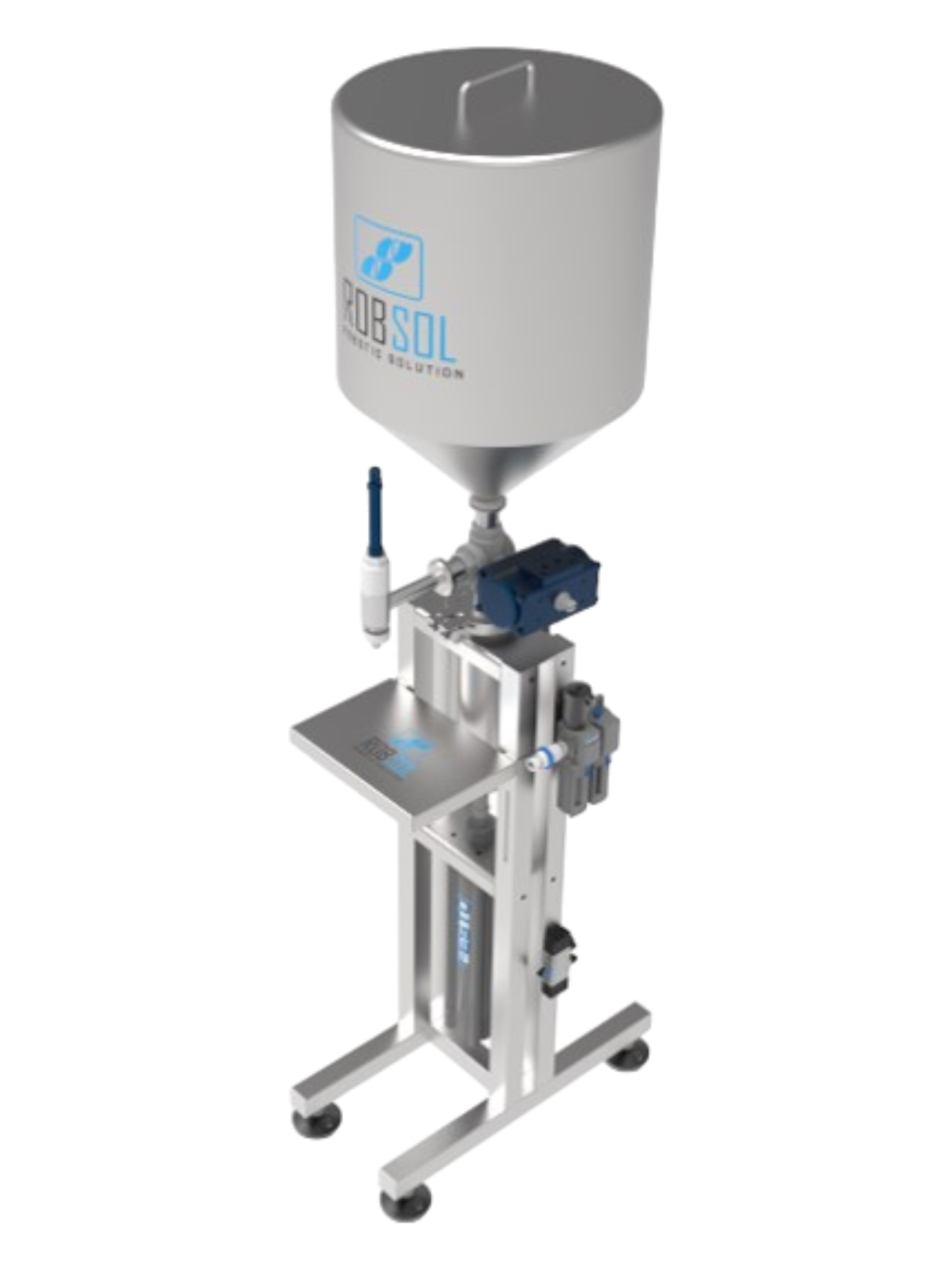 Llenadora para productos viscosos salsas, cremas, mantequillas, chocolate, arequipe, frutos secos, volumétrica neumática ROBSOL